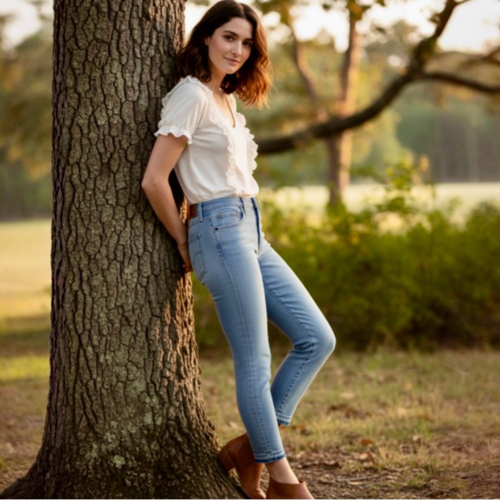 FRYE Light Wash Sienne Cropped Skinny Jeans - Picture 10 of 10